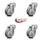 Service Caster 4 Inch Gray Polyurethane Wheel Swivel Bolt Hole Caster Set SCC-BH20S414-PPUB-4 - alternate 3